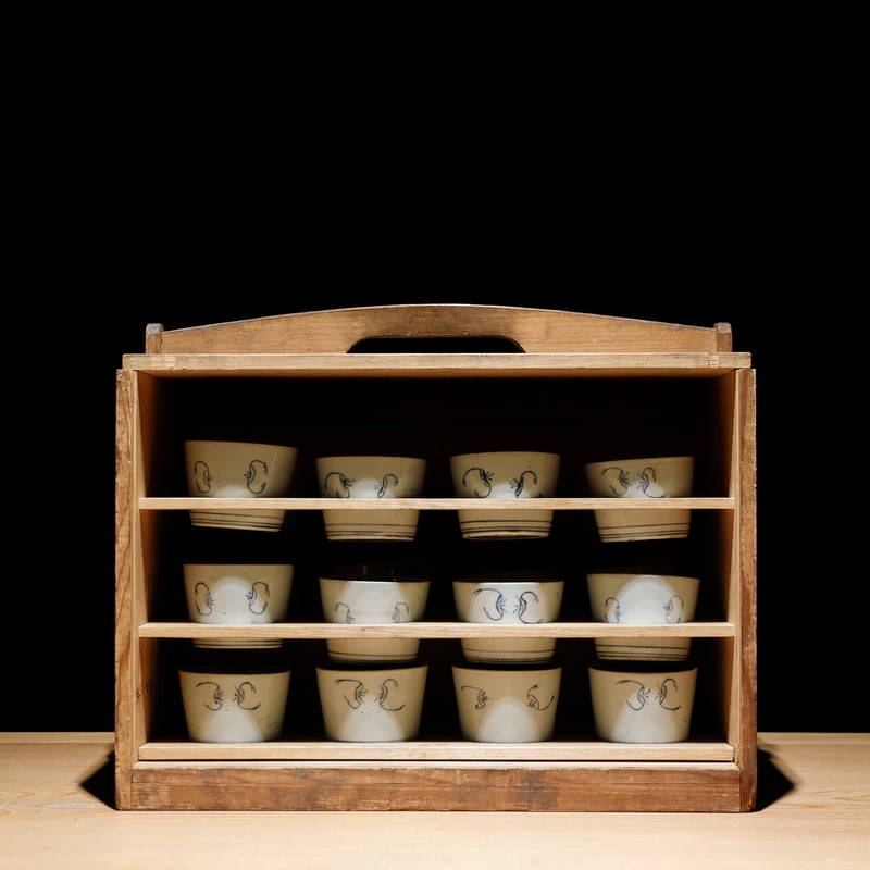 蕎麦猪口 染付 蝙蝠柄 江戸期 | 古物屋 壱両