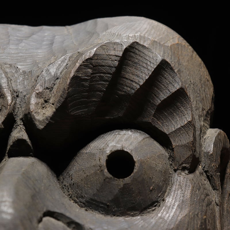 面 竈神 木彫 | 古物屋 壱両