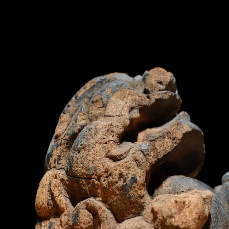 獅子頭 木彫 阿
