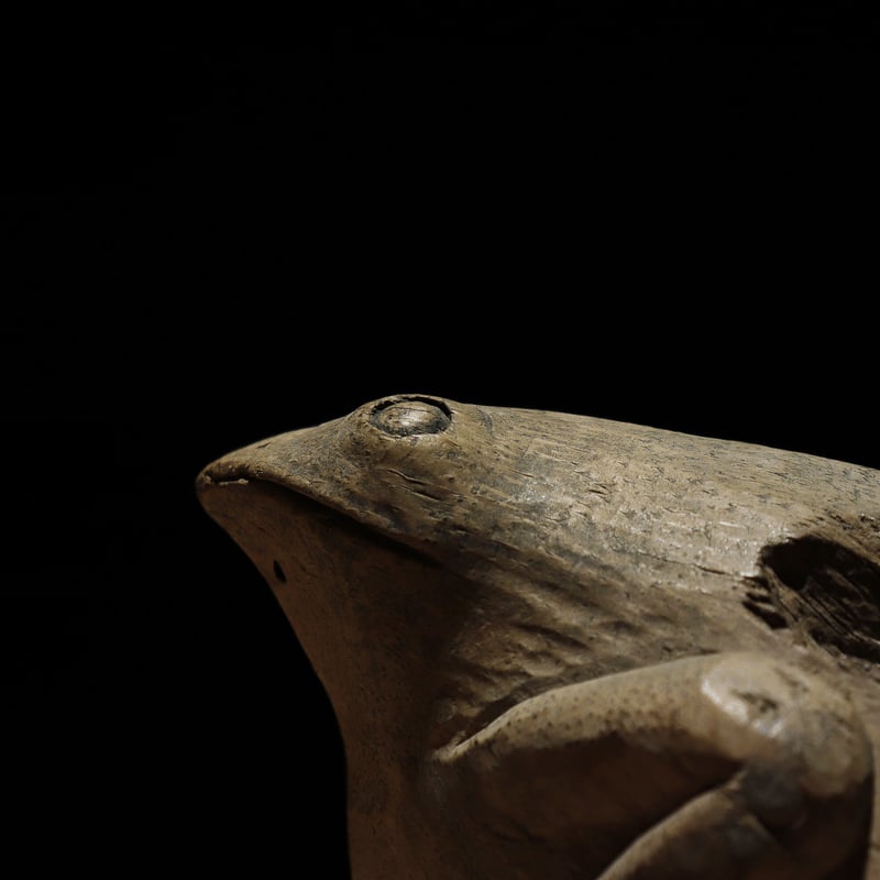 竹根彫花瓶　蛙 竹彫 蛙 | 古物屋 壱両