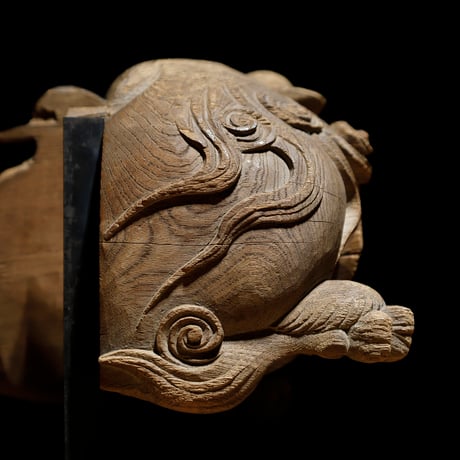 獅子 玉眼 木鼻 吽