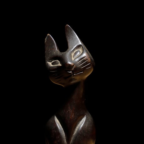 猫 木彫