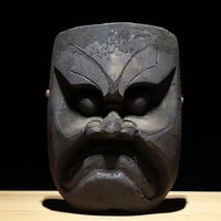 竈神 面 木彫面
