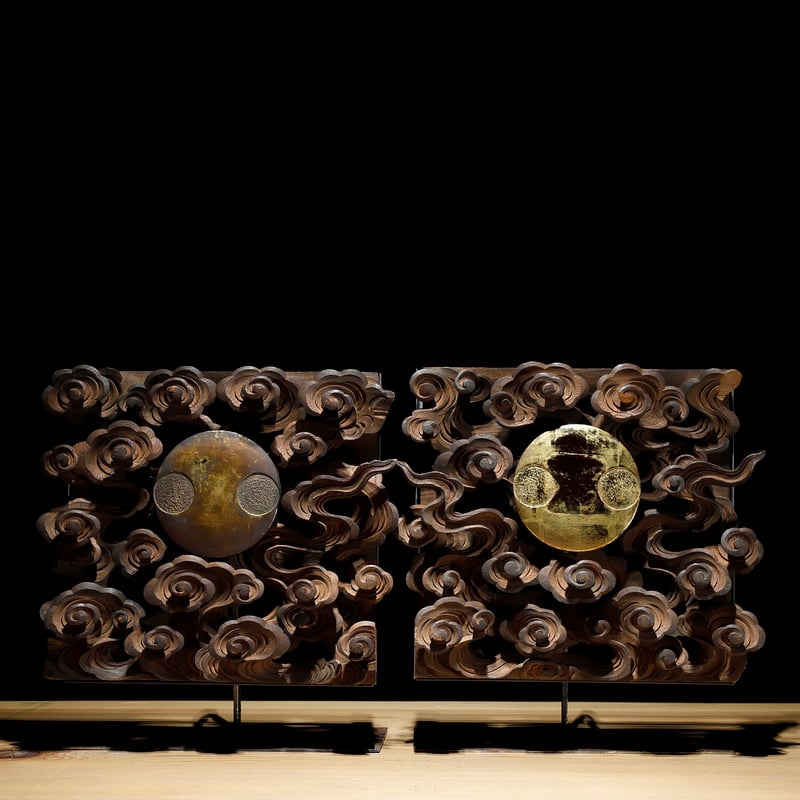 江戸幕末期〜明治期　龍刻　高台鉢　古美術 江戸期 古玩 大明嘉年製 水指 五彩龍文四方鉢 江戸期 古玩