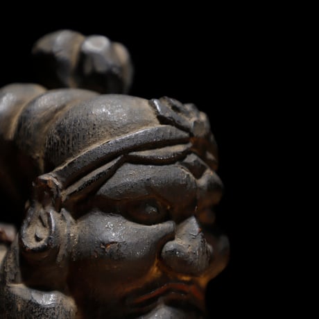 木彫仏頭 毘沙門天 弁財天