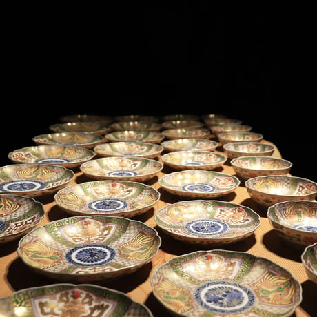 古伊万里 染付色絵皿 11種10組