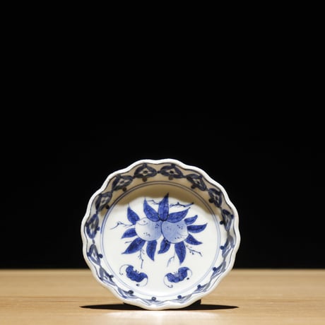 江戸期 染付小皿 蝙蝠