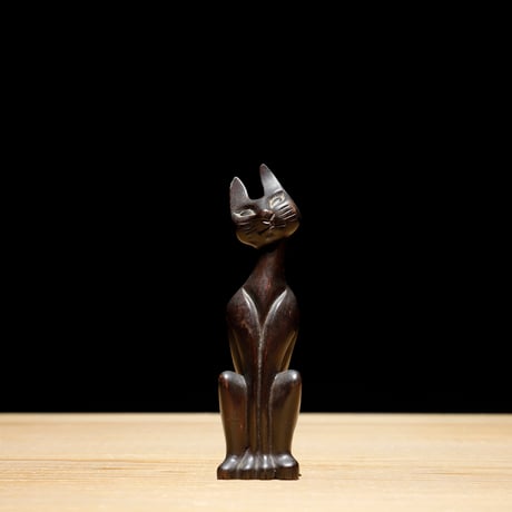 猫 木彫