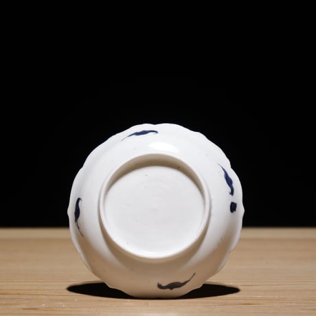 江戸幕末 染付小皿 蝙蝠柄