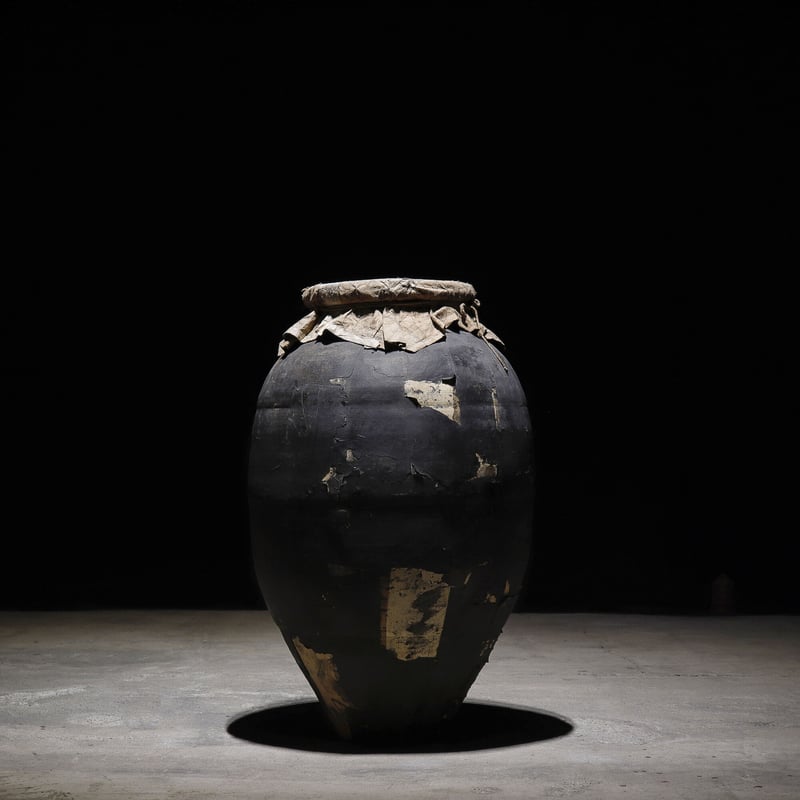 壺屋焼.荒焼.蓋付き大壺 壺屋焼.荒焼.蓋付き大壺