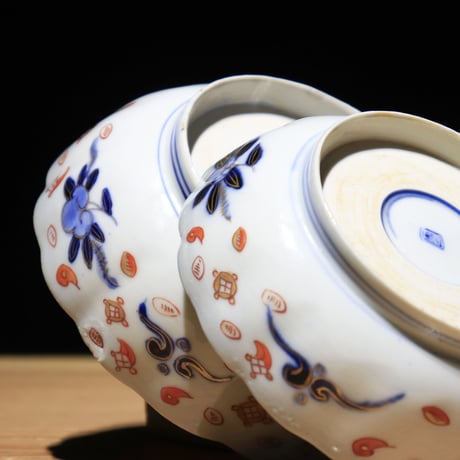 古伊万里 染付色絵皿 12種10組