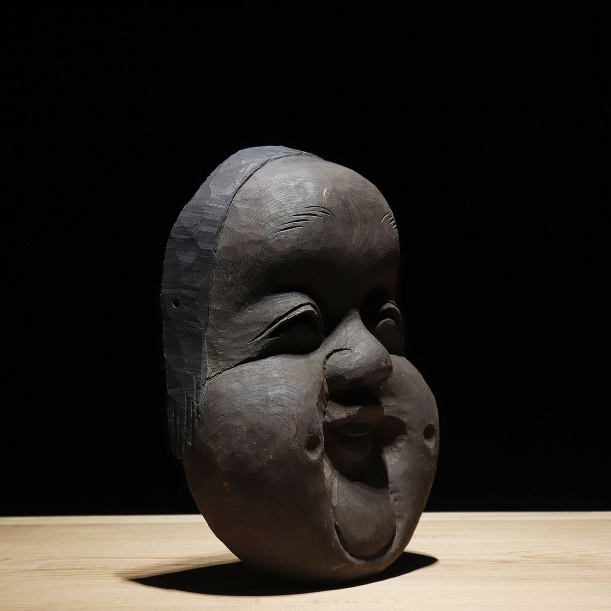 おかめ　木彫のお面　⑤ fit=scale-down,w=1200