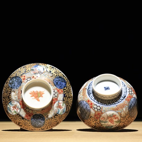 古伊万里 染付色絵皿 12種10組