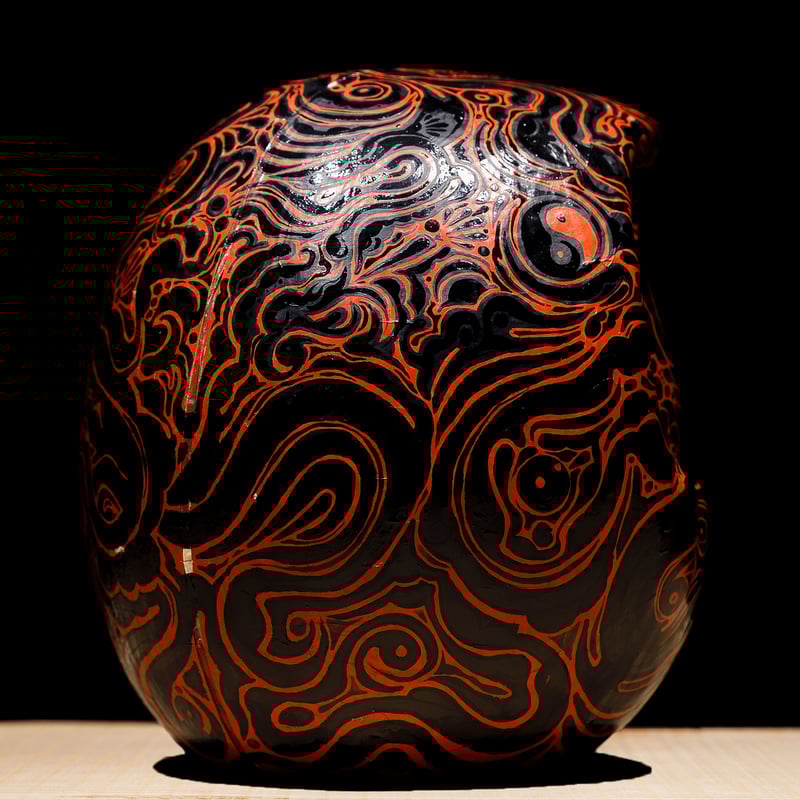 赤目の黑線達磨木型 | 古物屋 壱両