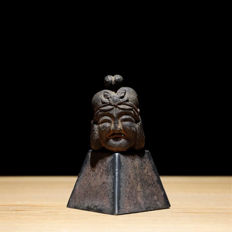 木彫仏頭 毘沙門天 弁財天