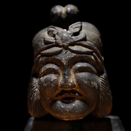木彫仏頭 毘沙門天 弁財天