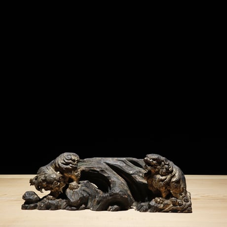 獅子 欄間 彫