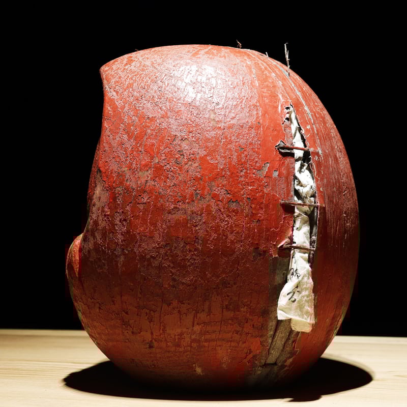 木彫のとても古い達磨です 木彫 達磨 | 古物屋 壱両