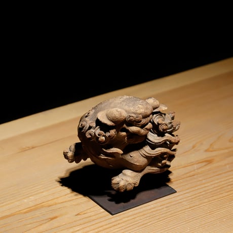 獅子 玉眼 木鼻 吽