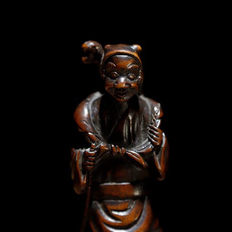 猿まわし 根付 江戸期