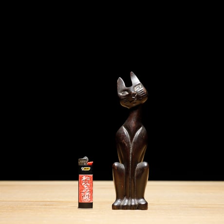 猫 木彫