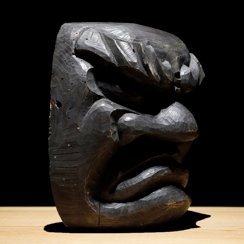 竈神 木彫面 | 古物屋 壱両