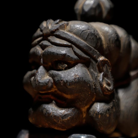 木彫仏頭 毘沙門天 弁財天