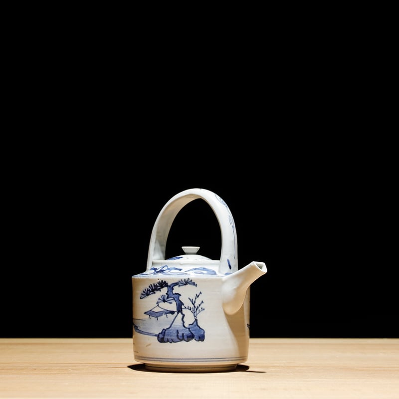 時代物白磁染付水差し。 江戸期 染付 水差し | 古物屋 壱両