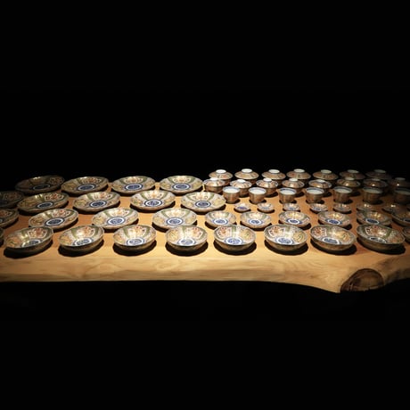 古伊万里 染付色絵皿 11種10組
