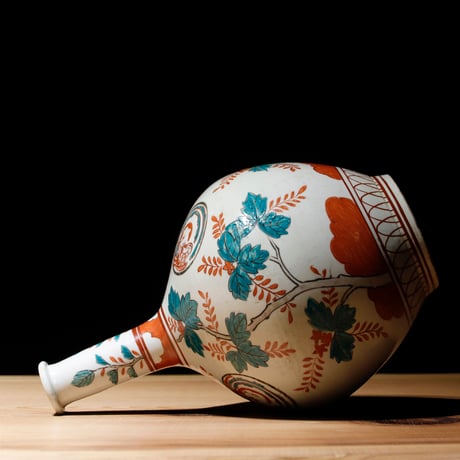 白磁色絵 徳利 江戸中期