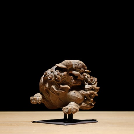 獅子 玉眼 木鼻 吽