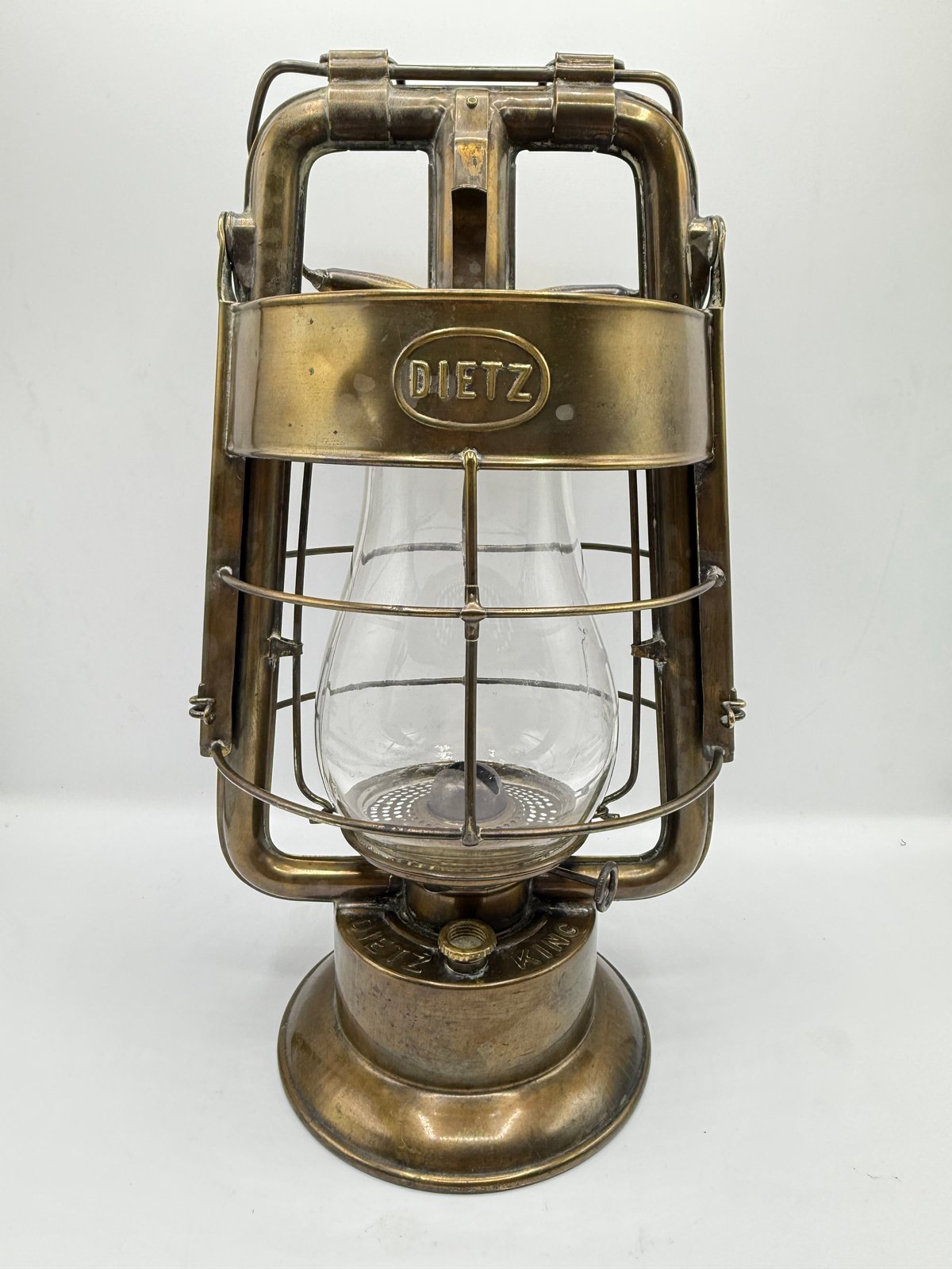 V&O 真鍮製 ランタンfeuerhand DIETZ ヴィンテージ　レア オイルランタン用ホヤ グローブ【レトロカット】フュアハンド