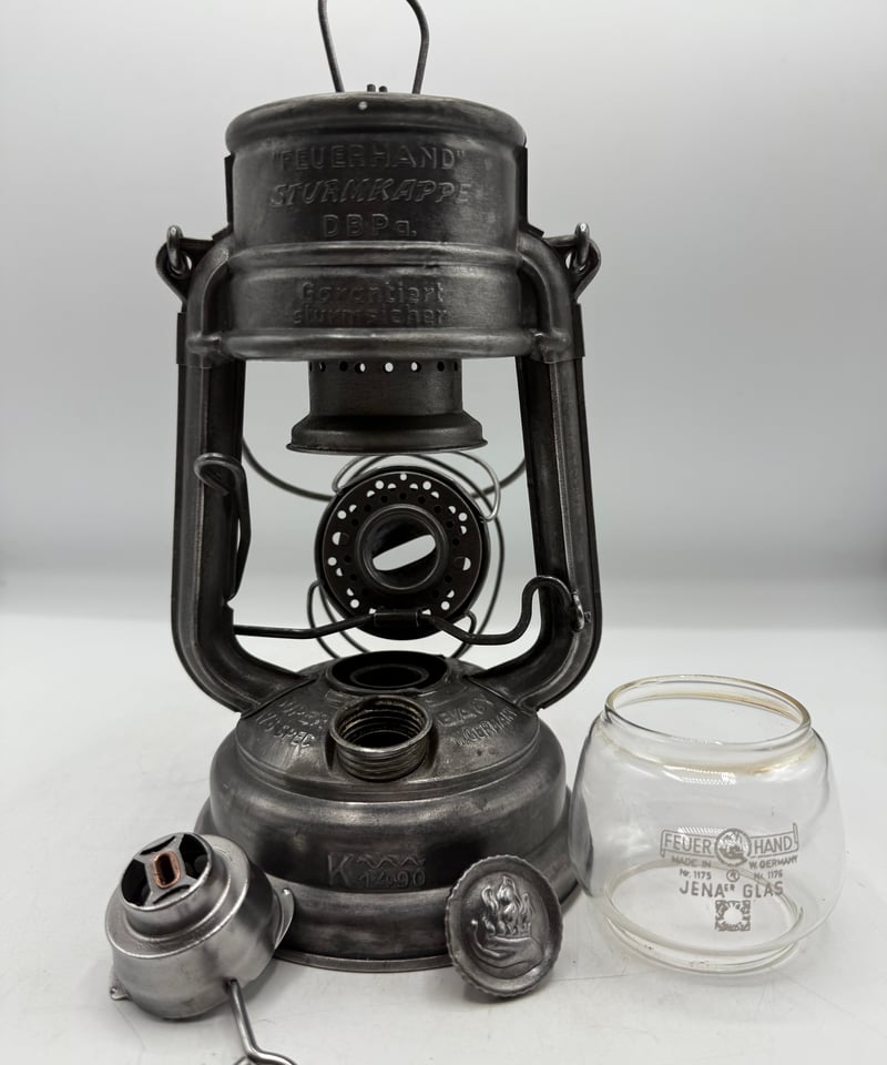 【レア】フュアーハンド　176　STK　 DBPa.　K1490　赤ホヤ FEUERHAND 176 DBP STK k1490 red auer glass | Oldman's lantern