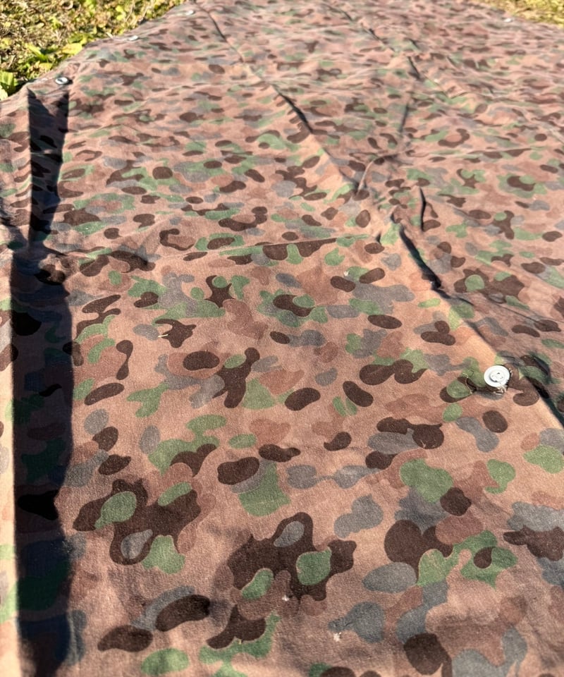 オーストリア軍幕 1962年製 1枚 ③ 軍幕❗️オーストリア軍用テント 1枚バラ売り リバーシブル