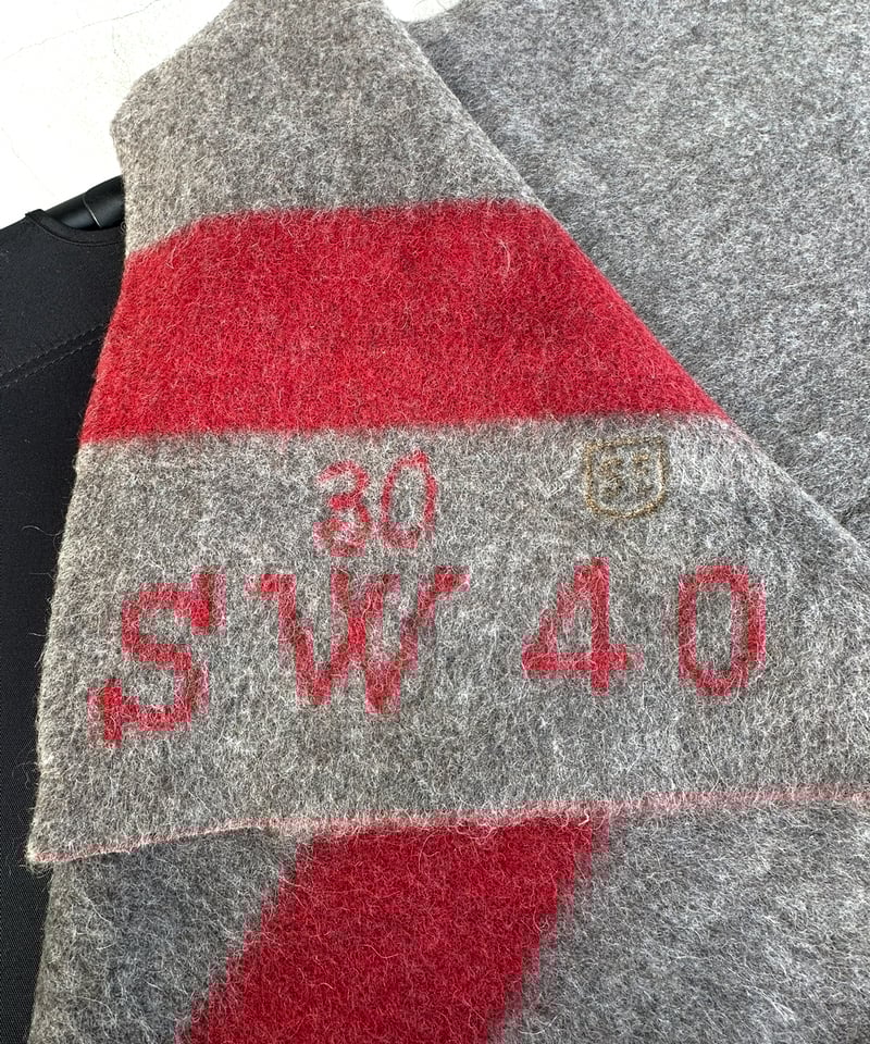 スイス軍用❗️ブランケット 毛布 ウール100% グレー