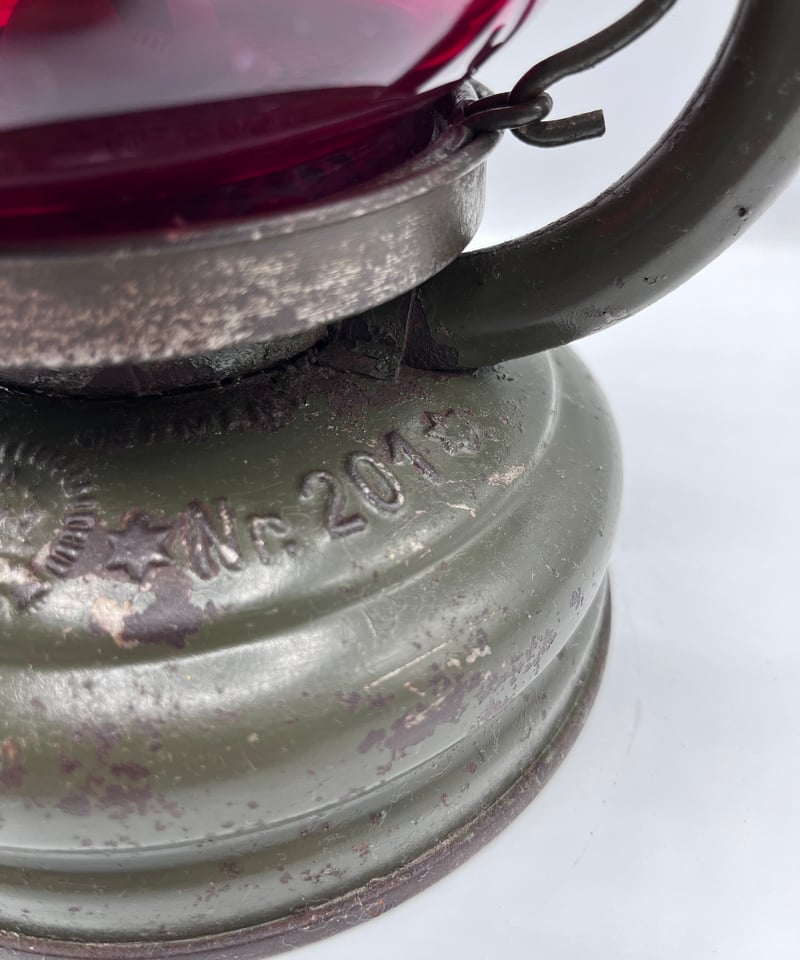 001 FEUERHAND Nr.201 オリーブ&レッド | ヴィンテージランタン