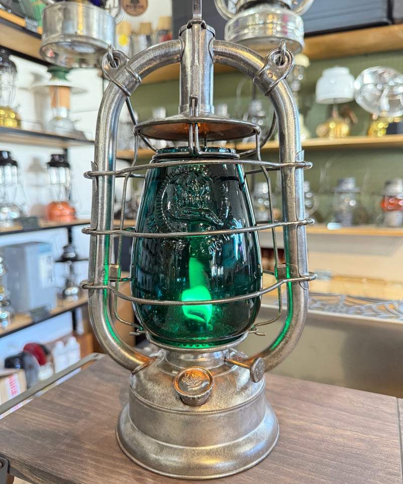 貴重‼️グリーングローブ❗️FEUERHAND Nr.405 中型オイルランプ