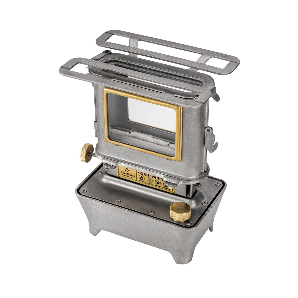 Thous Winds アイロンストーブ ファイヤーダンスストーブ＋交換用ガラス ThousWinds ファイヤーダンスストーブ用耐熱ガラス2枚