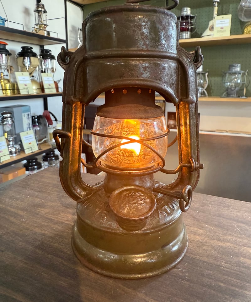 010 FEUERHAND 75 ATOM オリーブ クリア | ヴィンテージランタン