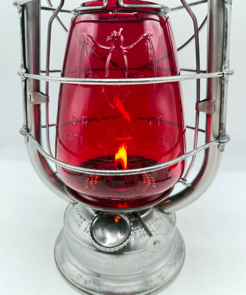 極美‼️BAT No.599 ホットブラストランタン レッドガラス