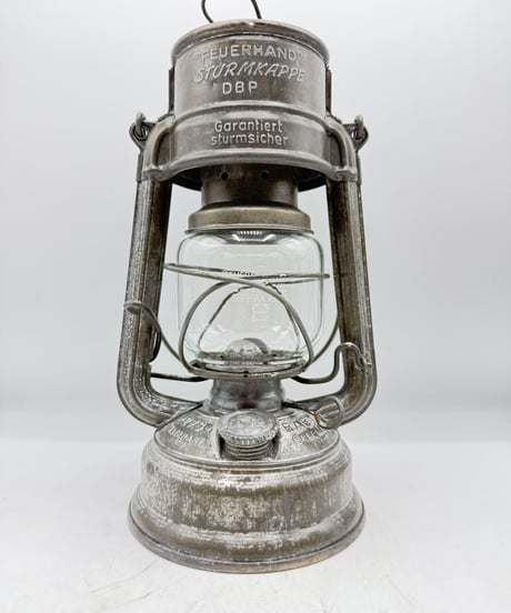 希少☆ヴィンテージ　フュアーハンドランタン　青ホヤ　純正品 FEUERHAND 75 ATOM STK blue glass side stay | Oldman's lantern