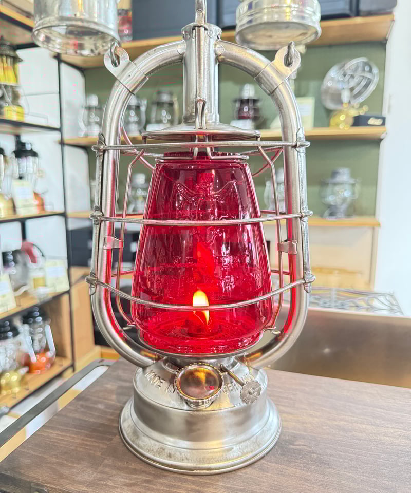 極美‼️BAT No.599 ホットブラストランタン レッドガラス