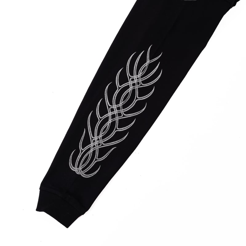 TSY FIRE PATTERN LONG SLEEVE TEE // BLACK | tat