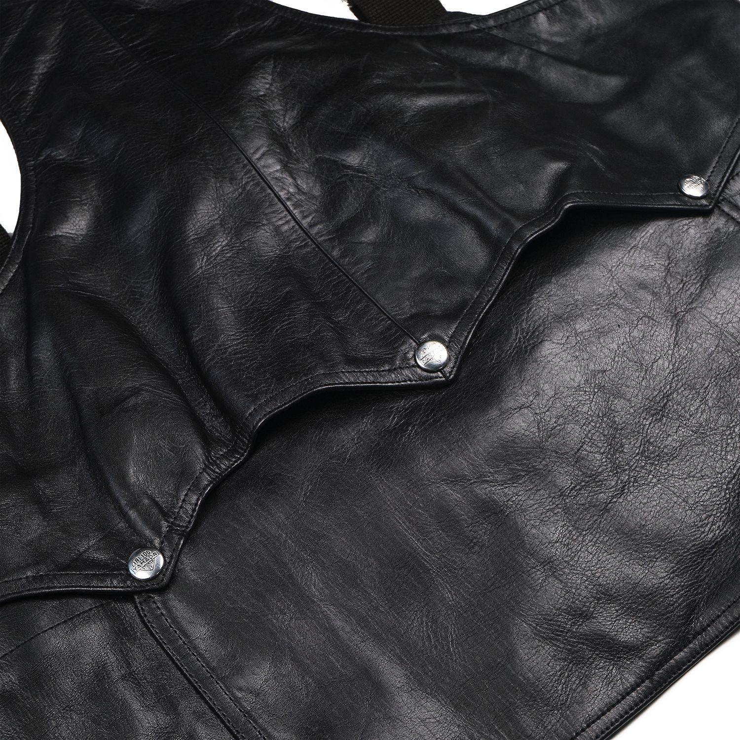 LEATHER OUTDOOR VEST【BLACK TAG】// BLACK | tatto