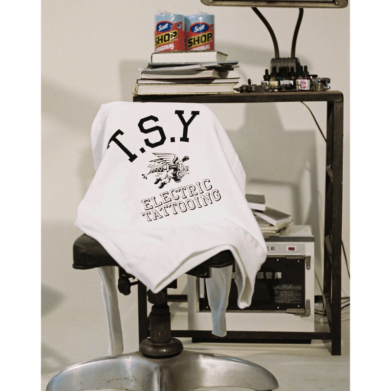 COLLEGE SWEATSHIRT【TSY】 // WHITE × DARK GREEN |