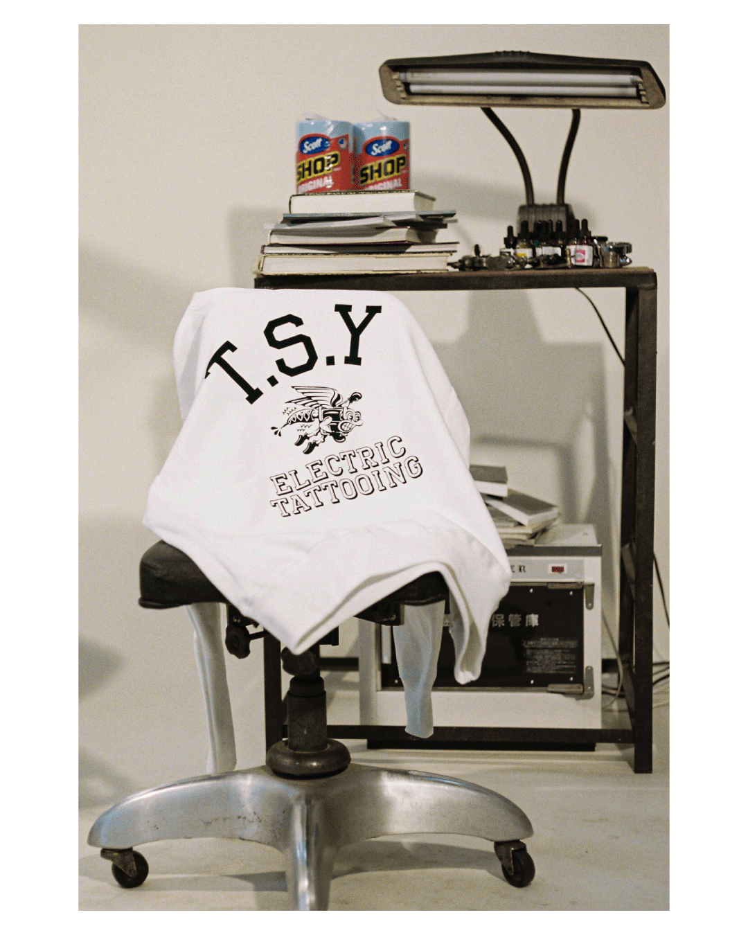 COLLEGE SWEATSHIRT【TSY】 // WHITE × DARK GREEN |