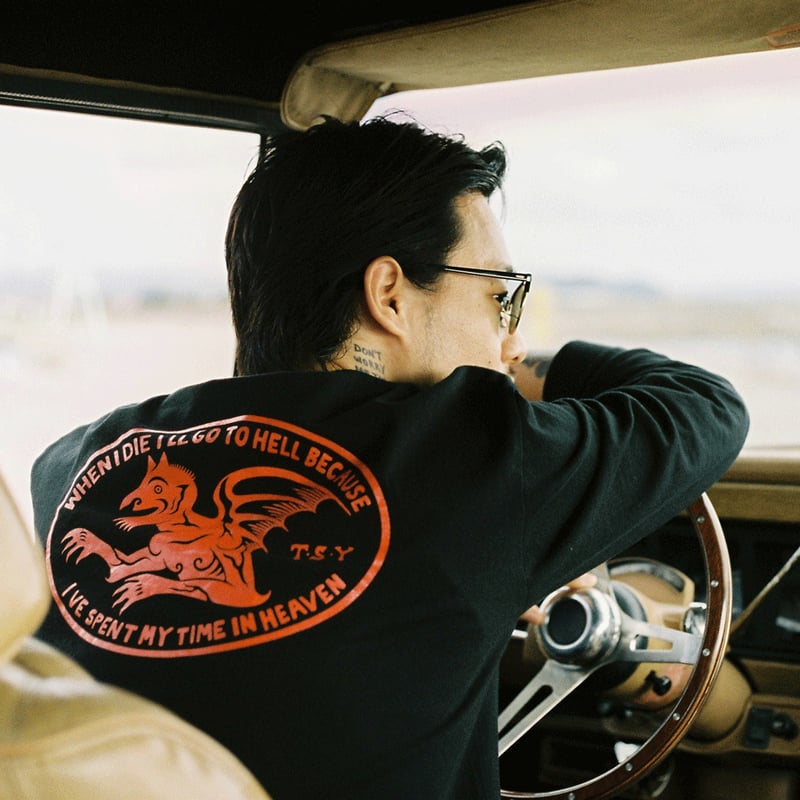 LONG SLEEVE T-SHIRT【DEVIL】// BLACK × RED | tatt