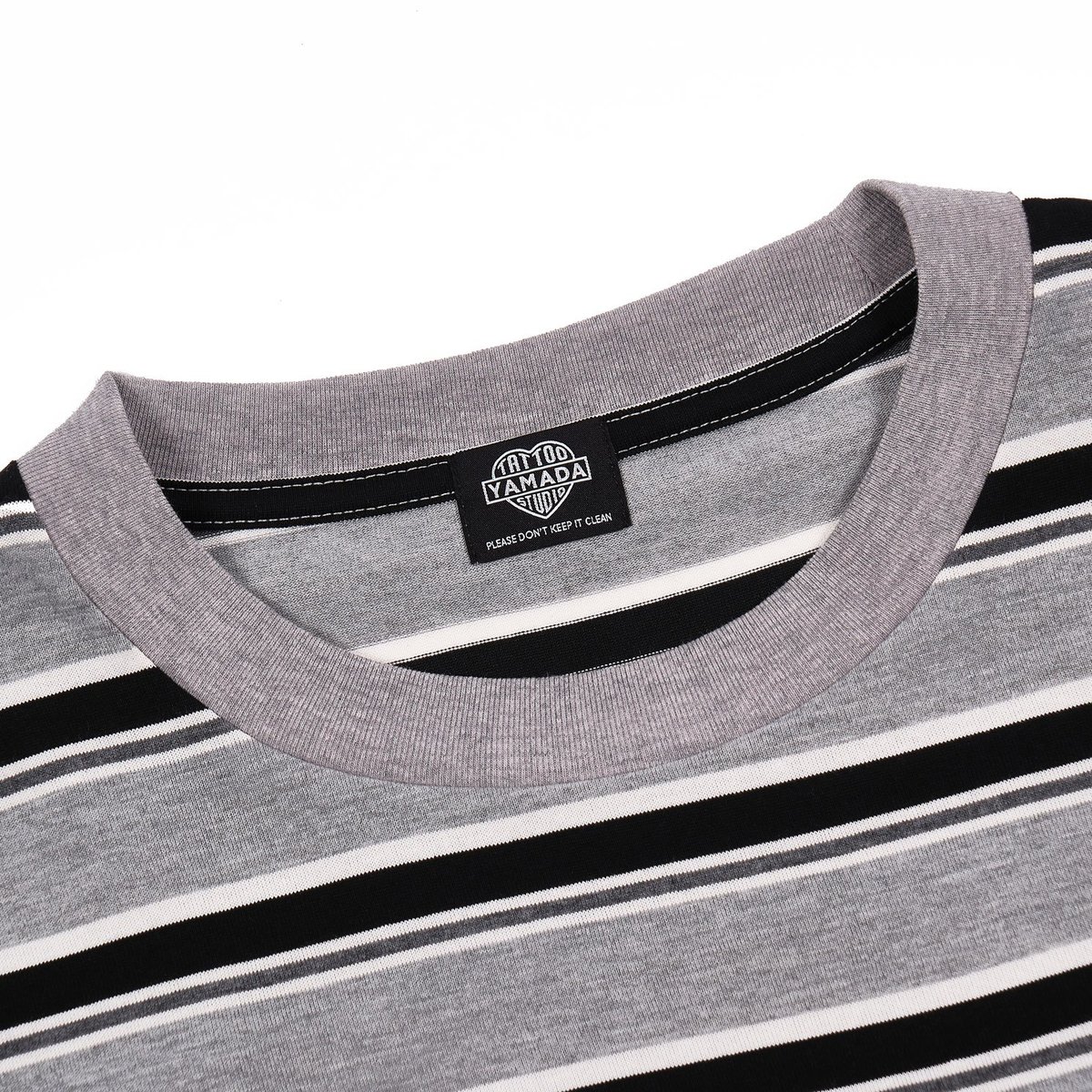 L tattoo studio yamada ロンT ボーダー グレー Tシャツ BORDER LONG SLEEVE TEE 【BLACK TAG】 // GRAY | ta