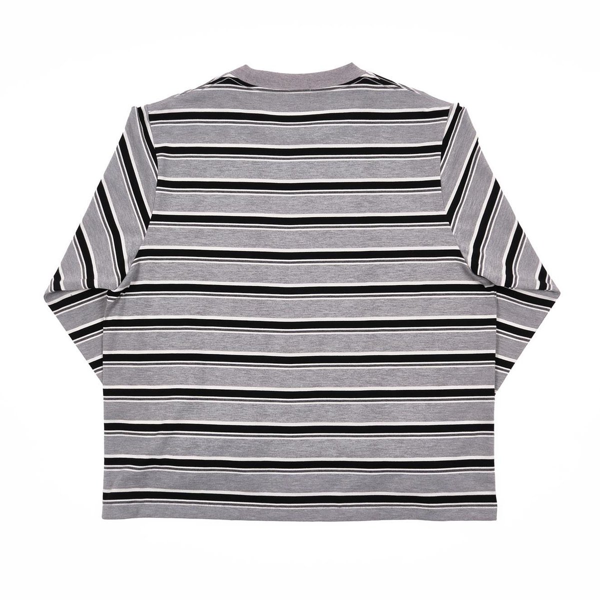 BORDER LONG SLEEVE TEE 【BLACK TAG】 // GRAY | ta