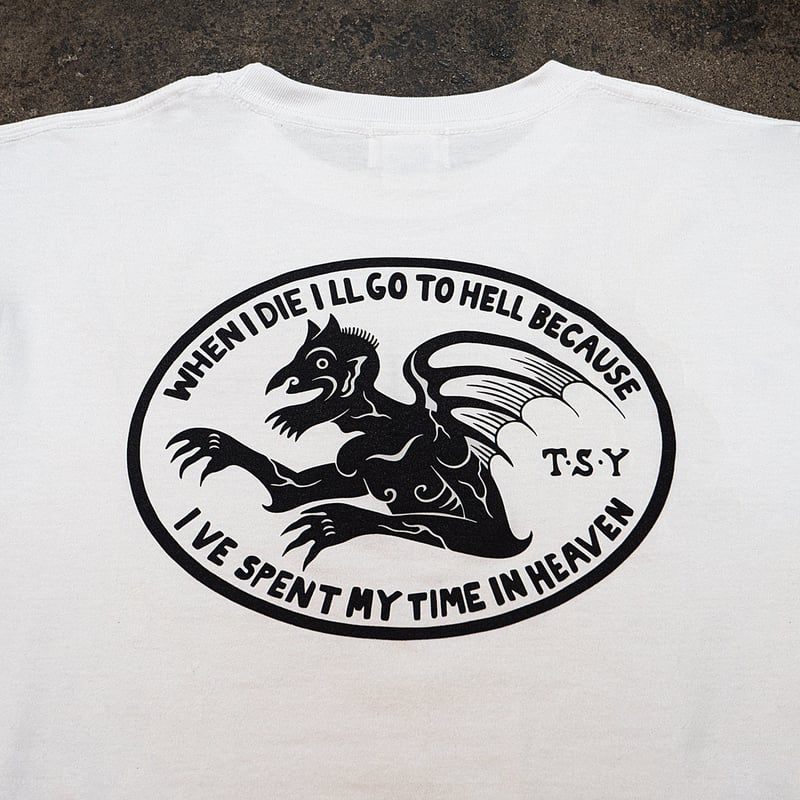 LONG SLEEVE T-SHIRT【DEVIL】// WHITE × BLACK | ta